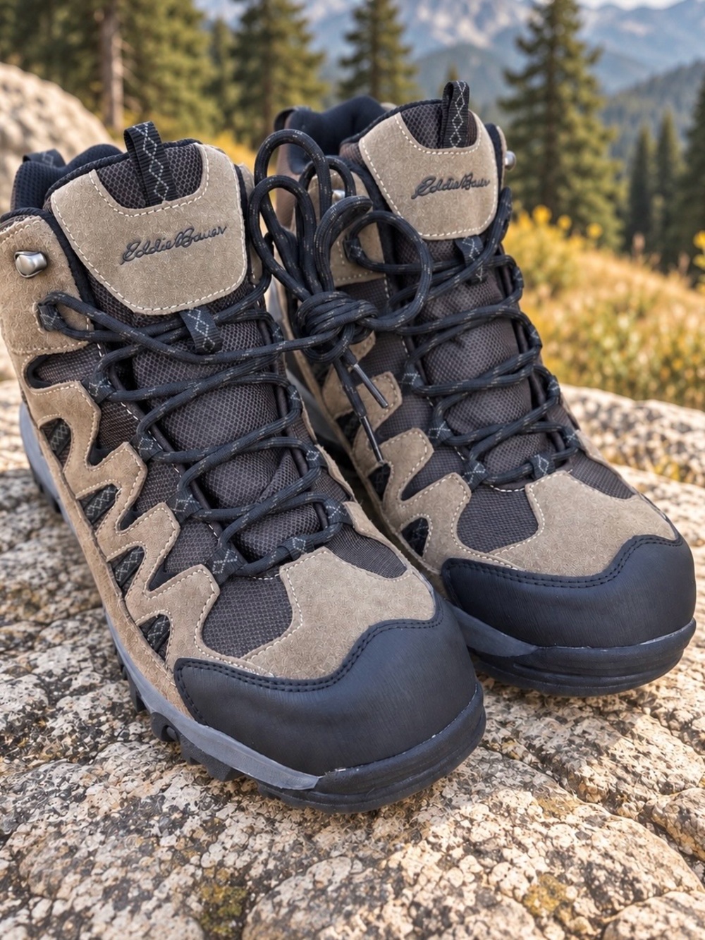 Eddie Bauer Ridgeline Waterproof Hiking Boots Men’s 12 Brown Leather NWOT